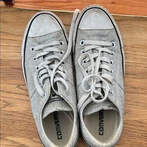 Converse Textured Gray Lace-Up Sneakers